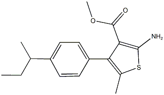 methyl 2-amino-4-(4-sec-butylphenyl)-5-methyl-3-thiophenecarboxylate Struktur