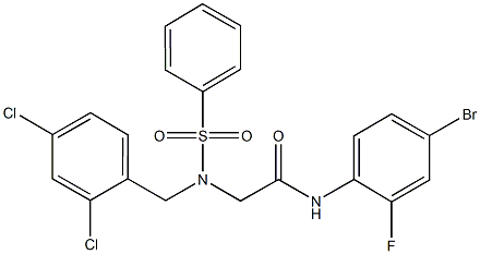 N-(4-bromo-2-fluorophenyl)-2-[(2,4-dichlorobenzyl)(phenylsulfonyl)amino]acetamide Struktur