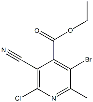 ethyl 3-bromo-6-chloro-5-cyano-2-methylisonicotinate Struktur