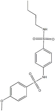 N-{4-[(butylamino)sulfonyl]phenyl}-4-methoxybenzenesulfonamide Struktur