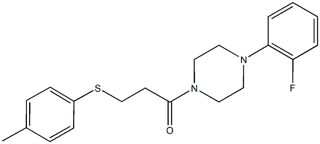 3-[4-(2-fluorophenyl)-1-piperazinyl]-3-oxopropyl 4-methylphenyl sulfide Struktur