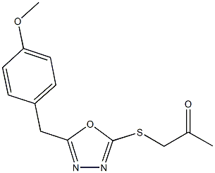 1-{[5-(4-methoxybenzyl)-1,3,4-oxadiazol-2-yl]sulfanyl}acetone Struktur