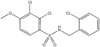 2,3-dichloro-N-(2-chlorobenzyl)-4-methoxybenzenesulfonamide Struktur