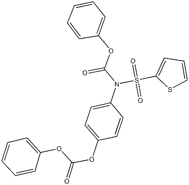 4-[(phenoxycarbonyl)(2-thienylsulfonyl)amino]phenyl phenyl carbonate Struktur