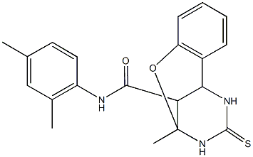 N-(2,4-dimethylphenyl)-9-methyl-11-thioxo-8-oxa-10,12-diazatricyclo[7.3.1.0~2,7~]trideca-2,4,6-triene-13-carboxamide Struktur