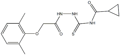 N-({2-[(2,6-dimethylphenoxy)acetyl]hydrazino}carbothioyl)cyclopropanecarboxamide Struktur