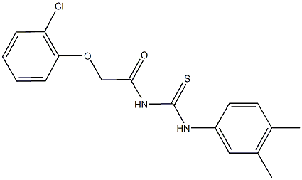 N-[(2-chlorophenoxy)acetyl]-N'-(3,4-dimethylphenyl)thiourea Struktur