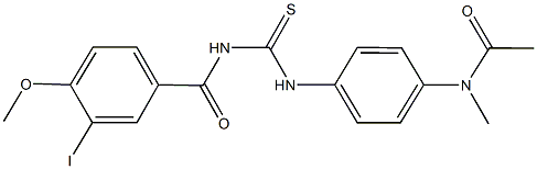 N-[4-({[(3-iodo-4-methoxybenzoyl)amino]carbothioyl}amino)phenyl]-N-methylacetamide Struktur