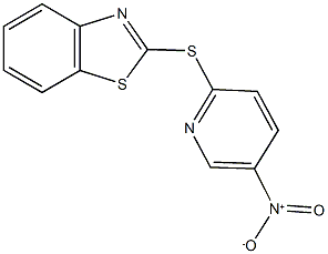 2-({5-nitro-2-pyridinyl}sulfanyl)-1,3-benzothiazole Struktur