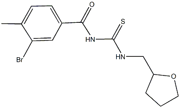 N-(3-bromo-4-methylbenzoyl)-N'-(tetrahydro-2-furanylmethyl)thiourea Struktur