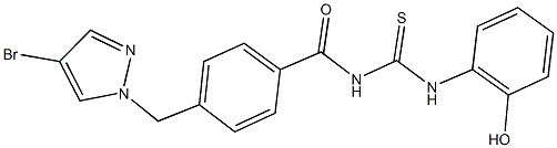 N-{4-[(4-bromo-1H-pyrazol-1-yl)methyl]benzoyl}-N'-(2-hydroxyphenyl)thiourea Struktur