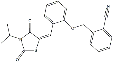 2-({2-[(3-isopropyl-2,4-dioxo-1,3-thiazolidin-5-ylidene)methyl]phenoxy}methyl)benzonitrile Struktur