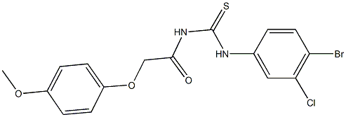 N-(4-bromo-3-chlorophenyl)-N'-[(4-methoxyphenoxy)acetyl]thiourea Struktur