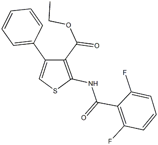 ethyl 2-[(2,6-difluorobenzoyl)amino]-4-phenyl-3-thiophenecarboxylate Struktur