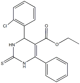 ethyl 4-(2-chlorophenyl)-6-phenyl-2-thioxo-1,2,3,4-tetrahydro-5-pyrimidinecarboxylate Struktur