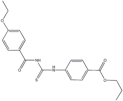 propyl 4-{[({[4-(ethyloxy)phenyl]carbonyl}amino)carbothioyl]amino}benzoate Struktur