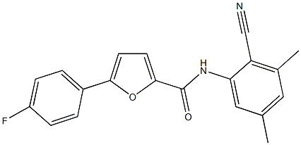 N-(2-cyano-3,5-dimethylphenyl)-5-(4-fluorophenyl)-2-furamide Struktur