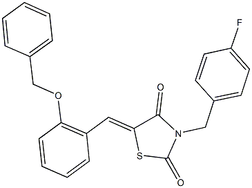 5-[2-(benzyloxy)benzylidene]-3-(4-fluorobenzyl)-1,3-thiazolidine-2,4-dione Struktur