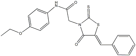 2-(5-benzylidene-4-oxo-2-thioxo-1,3-thiazolidin-3-yl)-N-(4-ethoxyphenyl)acetamide Struktur