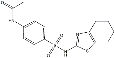 N-{4-[(4,5,6,7-tetrahydro-1,3-benzothiazol-2-ylamino)sulfonyl]phenyl}acetamide Struktur