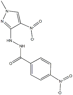 4-nitro-N'-{4-nitro-1-methyl-1H-pyrazol-3-yl}benzohydrazide Struktur