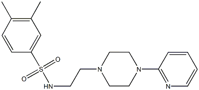 3,4-dimethyl-N-{2-[4-(2-pyridinyl)-1-piperazinyl]ethyl}benzenesulfonamide Struktur