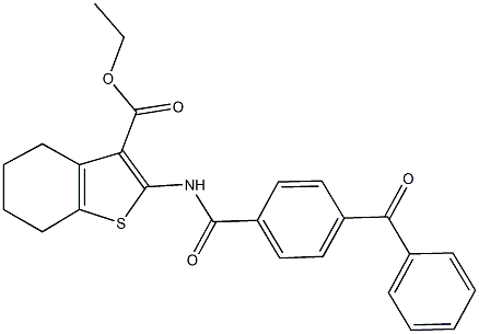 ethyl 2-[(4-benzoylbenzoyl)amino]-4,5,6,7-tetrahydro-1-benzothiophene-3-carboxylate Struktur