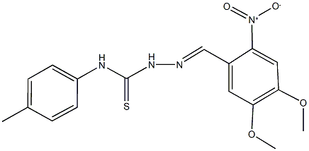 2-nitro-4,5-dimethoxybenzaldehyde N-(4-methylphenyl)thiosemicarbazone Struktur