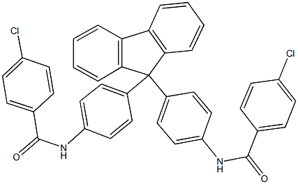 4-chloro-N-[4-(9-{4-[(4-chlorobenzoyl)amino]phenyl}-9H-fluoren-9-yl)phenyl]benzamide Struktur