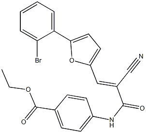 ethyl 4-({3-[5-(2-bromophenyl)-2-furyl]-2-cyanoacryloyl}amino)benzoate Struktur