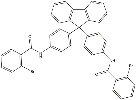 2-bromo-N-[4-(9-{4-[(2-bromobenzoyl)amino]phenyl}-9H-fluoren-9-yl)phenyl]benzamide Struktur