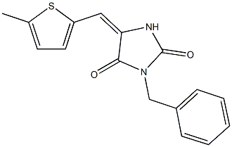 3-benzyl-5-[(5-methyl-2-thienyl)methylene]-2,4-imidazolidinedione Struktur