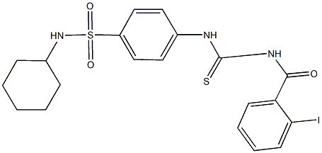 N-cyclohexyl-4-({[(2-iodobenzoyl)amino]carbothioyl}amino)benzenesulfonamide Struktur