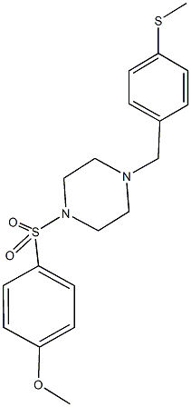 methyl 4-({4-[4-(methylsulfanyl)benzyl]-1-piperazinyl}sulfonyl)phenyl ether Struktur