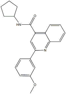 N-cyclopentyl-2-(3-methoxyphenyl)-4-quinolinecarboxamide Struktur