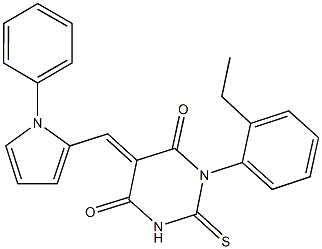 1-(2-ethylphenyl)-5-[(1-phenyl-1H-pyrrol-2-yl)methylene]-2-thioxodihydro-4,6(1H,5H)-pyrimidinedione Struktur