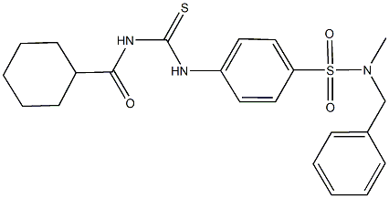 N-benzyl-4-({[(cyclohexylcarbonyl)amino]carbothioyl}amino)-N-methylbenzenesulfonamide Struktur