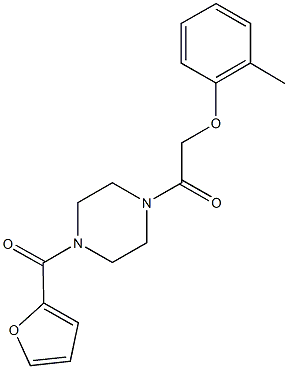 2-[4-(2-furoyl)-1-piperazinyl]-2-oxoethyl 2-methylphenyl ether Struktur