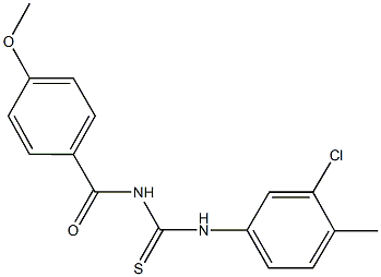 N-(3-chloro-4-methylphenyl)-N'-(4-methoxybenzoyl)thiourea Struktur