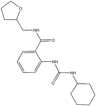 2-{[(cyclohexylamino)carbonyl]amino}-N-(tetrahydro-2-furanylmethyl)benzamide Struktur