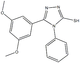 5-(3,5-dimethoxyphenyl)-4-phenyl-4H-1,2,4-triazol-3-yl hydrosulfide Struktur