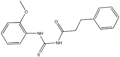 N-(2-methoxyphenyl)-N'-(3-phenylpropanoyl)thiourea Struktur