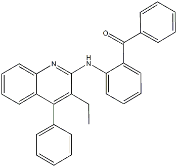 {2-[(3-ethyl-4-phenyl-2-quinolinyl)amino]phenyl}(phenyl)methanone Struktur