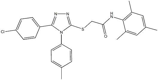 2-{[5-(4-chlorophenyl)-4-(4-methylphenyl)-4H-1,2,4-triazol-3-yl]sulfanyl}-N-mesitylacetamide Struktur