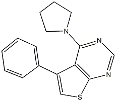 5-phenyl-4-(1-pyrrolidinyl)thieno[2,3-d]pyrimidine Struktur