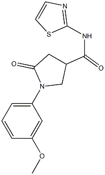 1-(3-methoxyphenyl)-5-oxo-N-(1,3-thiazol-2-yl)-3-pyrrolidinecarboxamide Struktur