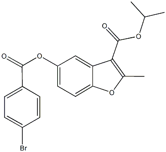 isopropyl 5-[(4-bromobenzoyl)oxy]-2-methyl-1-benzofuran-3-carboxylate Struktur