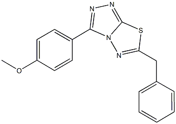 4-(6-benzyl[1,2,4]triazolo[3,4-b][1,3,4]thiadiazol-3-yl)phenyl methyl ether Struktur