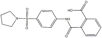 2-{[4-(pyrrolidin-1-ylsulfonyl)anilino]carbonyl}benzoic acid Struktur