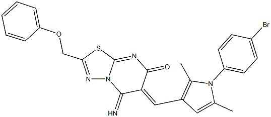 6-{[1-(4-bromophenyl)-2,5-dimethyl-1H-pyrrol-3-yl]methylene}-5-imino-2-(phenoxymethyl)-5,6-dihydro-7H-[1,3,4]thiadiazolo[3,2-a]pyrimidin-7-one Struktur